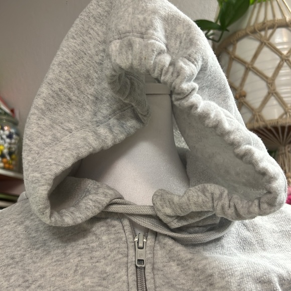 PINK gray zip up sweatshirt, XS Victoria secrets zip up hoodie, sz XS - Picture 5 of 6